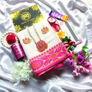 হাফসিল্ক সাদা গোলাপি